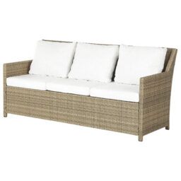 Beliani Garden Lounge Set With Table And Ottoman 5 Seater Fonti With Cushions Pe Rattan Brown - thumbnail 8