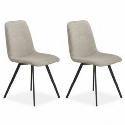 Home Source Ashford Pair Of Modern Beige Fabric Dining Chairs - thumbnail 3