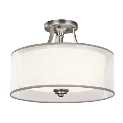 Elstead Lacey 3 Light Semi-Flush Mount, Antique Pewter, E27