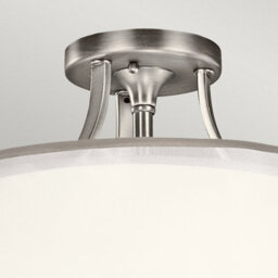 Luminosa Lighting Elstead Lacey 3 Light Semi-Flush Mount, Antique Pewter, E27 - thumbnail 2