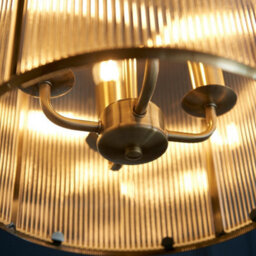 Luminosa Lighting Luminosa Lambeth Ribbed Glass 4 Light Ceiling Pendant Antique Brass - thumbnail 7