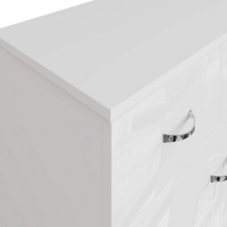 Tall 6 Drawer Bedroom Chest White Gloss Front Matt Frame - thumbnail 4