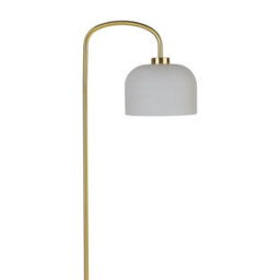 First Choice Lighting Victoria - Satin Brass Floor Lamp With Frosted Glass Shade - thumbnail 4