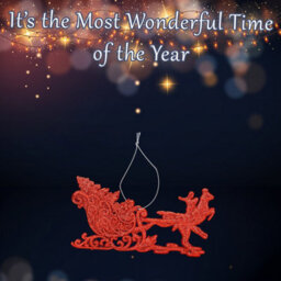 Christmas Tree Decoration Hanging Reindeer And Sleigh Red - thumbnail 3