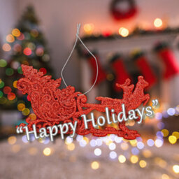 Christmas Tree Decoration Hanging Reindeer And Sleigh Red - thumbnail 4