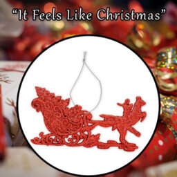 Christmas Tree Decoration Hanging Reindeer And Sleigh Red - thumbnail 7