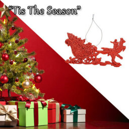 Christmas Tree Decoration Hanging Reindeer And Sleigh Red - thumbnail 6