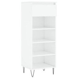 Walplus Shoe Cabinet High Gloss White 40X36X105 Cm Engineered Wood - thumbnail 2