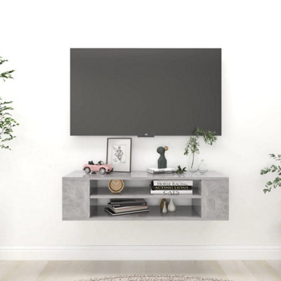 Berkfield Hanging Tv Cabinet Concrete Grey 100X30X26.5 Cm Engineered Wood - image 1