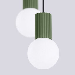 Sollux Lighting Halo Aluminum/glass Olive Green 2 Lights Modern Pendant Lamps - thumbnail 5