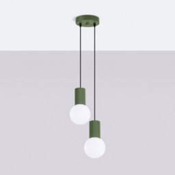 Sollux Lighting Halo Aluminum/glass Olive Green 2 Lights Modern Pendant Lamps - thumbnail 2