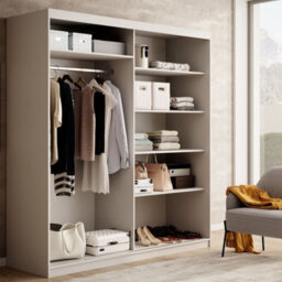 Delia 180 Sliding Wardrobe With Mirror And Slats Artisan - thumbnail 3