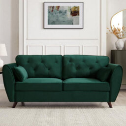 Home Detail Mona 3 Seater Sofa, Green Velvet - thumbnail 2