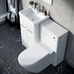 Nes Home Afern 500mm Vanity Unit, Wc Unit And Round Btw Toilet Gloss White - thumbnail 5