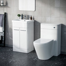 Nes Home Afern 500mm Vanity Unit, Wc Unit And Round Btw Toilet Gloss White - thumbnail 6