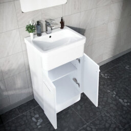 Nes Home Afern 500mm Vanity Unit, Wc Unit And Round Btw Toilet Gloss White - thumbnail 4