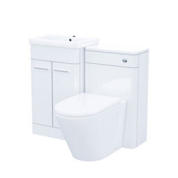 Nes Home Afern 500mm Vanity Unit, Wc Unit And Round Btw Toilet Gloss White - thumbnail 7