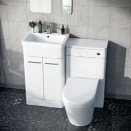 Nes Home Afern 500mm Vanity Unit, Wc Unit And Round Btw Toilet Gloss White - thumbnail 3