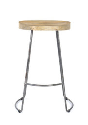 Elm Home And Garden Solid Hard Wood Gun Metal Grey Breakfast Bar Kitchen Pub Café Stool Wooden H 70 X W 52 X D 36 Cm - thumbnail 2