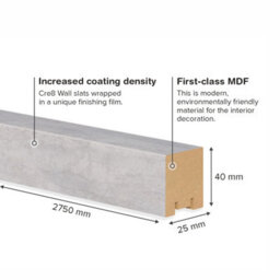Wbm Cre8 Slatted Room Divider - Concrete Grey - 2750mm X 40mm X 25mm - 8 Pack - thumbnail 2