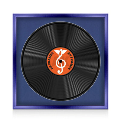 "16X16"" Purple Classic Vinyl Record Frame With Blue Mount For 12 Inch Lp Disc - Ak Frames" - image 1