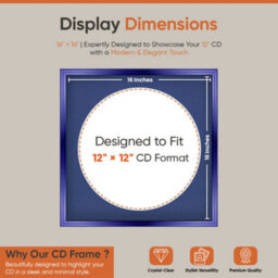 "16X16"" Purple Classic Vinyl Record Frame With Blue Mount For 12 Inch Lp Disc - Ak Frames" - thumbnail 2