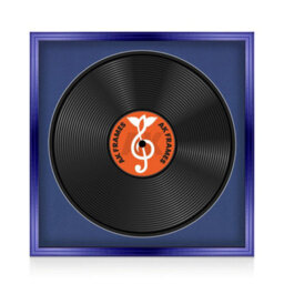 "16X16"" Purple Classic Vinyl Record Frame With Blue Mount For 12 Inch Lp Disc - Ak Frames"