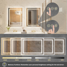 Luvodi 500X700mm Led Bathroom Mirror Front Light And Backlit Vanity Mirror Anti-Fog Wall Mounted - thumbnail 3