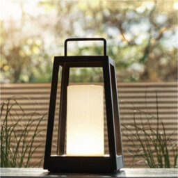 Loops Matt Black & White Candle Dimmable Lamp - Usb Chargeable Led Lantern - Ip44 Outdoor Table Light - thumbnail 4