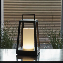 Loops Matt Black & White Candle Dimmable Lamp - Usb Chargeable Led Lantern - Ip44 Outdoor Table Light - thumbnail 3