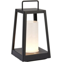 Loops Matt Black & White Candle Dimmable Lamp - Usb Chargeable Led Lantern - Ip44 Outdoor Table Light - thumbnail 1