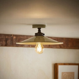 Valuelights Hampstead Green Rolled Edge Tapered Flush Ceiling Light - thumbnail 1