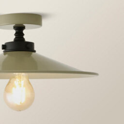 Valuelights Hampstead Green Rolled Edge Tapered Flush Ceiling Light - thumbnail 3