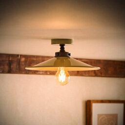 Valuelights Hampstead Green Rolled Edge Tapered Flush Ceiling Light - thumbnail 5