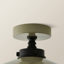 Valuelights Hampstead Green Rolled Edge Tapered Flush Ceiling Light - thumbnail 4