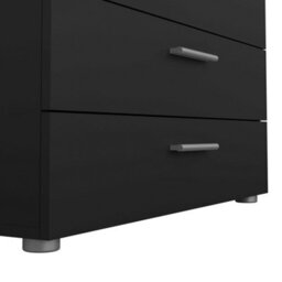 Wyld Haus Daejeon 4-Drawer Black Wooden Chest Of Drawers With Gloss Finish, 802 X 402.5 X 681 mm - thumbnail 8