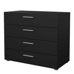 Wyld Haus Daejeon 4-Drawer Black Wooden Chest Of Drawers With Gloss Finish, 802 X 402.5 X 681 mm - thumbnail 5