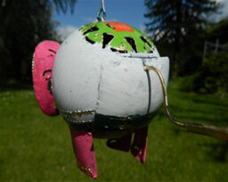 Metal Hanging Pink Elephant Animal Tea Light Candle Holder - thumbnail 4