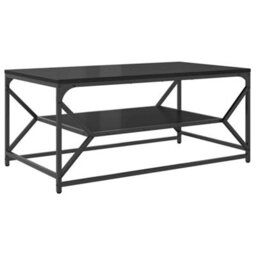 Berkfield Coffee Table With Shelf Black Oak 90X50X40 Cm Engineered Wood - thumbnail 2