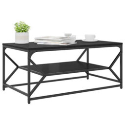 Berkfield Coffee Table With Shelf Black Oak 90X50X40 Cm Engineered Wood - thumbnail 3
