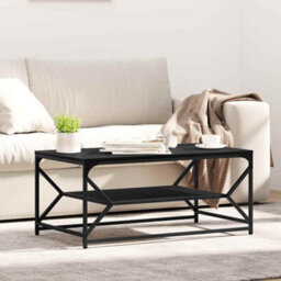 Berkfield Coffee Table With Shelf Black Oak 90X50X40 Cm Engineered Wood - thumbnail 1