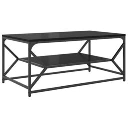 Berkfield Coffee Table With Shelf Black Oak 90X50X40 Cm Engineered Wood - thumbnail 7