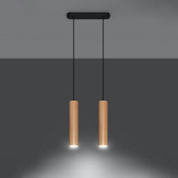 Sollux Lighting Lino Wood Natural 2 Light Classic Pendant Ceiling Light - thumbnail 2