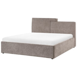 Beliani Ottoman Bed Fabric Lagarde 160 X 200 Cm (Eu King Size) Taupe - thumbnail 5