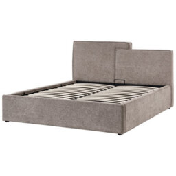 Beliani Ottoman Bed Fabric Lagarde 160 X 200 Cm (Eu King Size) Taupe - thumbnail 4