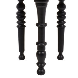 Wyld And Coco Black Mango Wood Round Side Table 52Cm Diameter Traditional Design - thumbnail 5