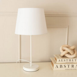 Valuelights Charles White Table Lamp With Tapered Shade And Bulb - thumbnail 4