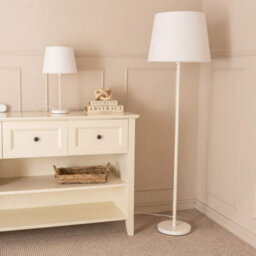 Valuelights Charles White Table Lamp With Tapered Shade And Bulb - thumbnail 7