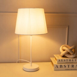 Valuelights Charles White Table Lamp With Tapered Shade And Bulb - thumbnail 5