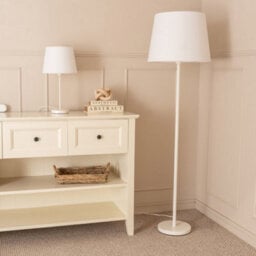 Valuelights Charles White Table Lamp With Tapered Shade And Bulb - thumbnail 3